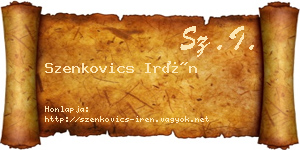 Szenkovics Irén névjegykártya