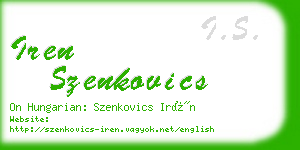 iren szenkovics business card